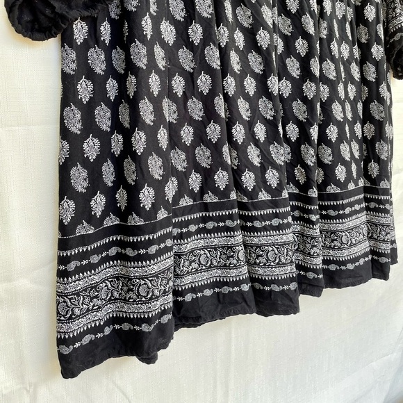 Relativity Long Sleeve Paisley Print Dress‎ Black Size XL Bohemian Festival Boho - Picture 14 of 14